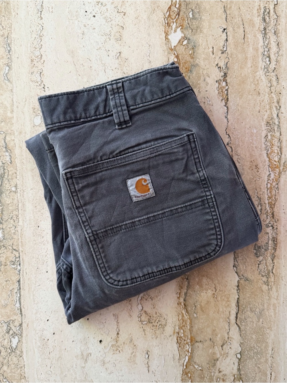 Carhartt Dark Gray Rugged Flex Double Knee Carpenter Pants - worn in 32x32